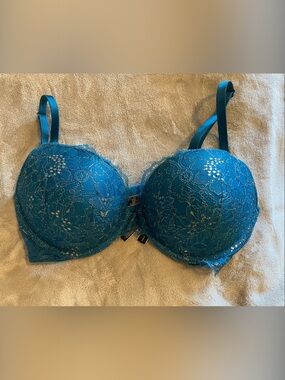 Teal Lace Underwire Push-Up Bra - Women Intimates